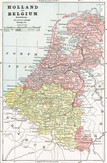 Maps - Europe - Germany, Austria, Belgium, Holland (The Netherlands)